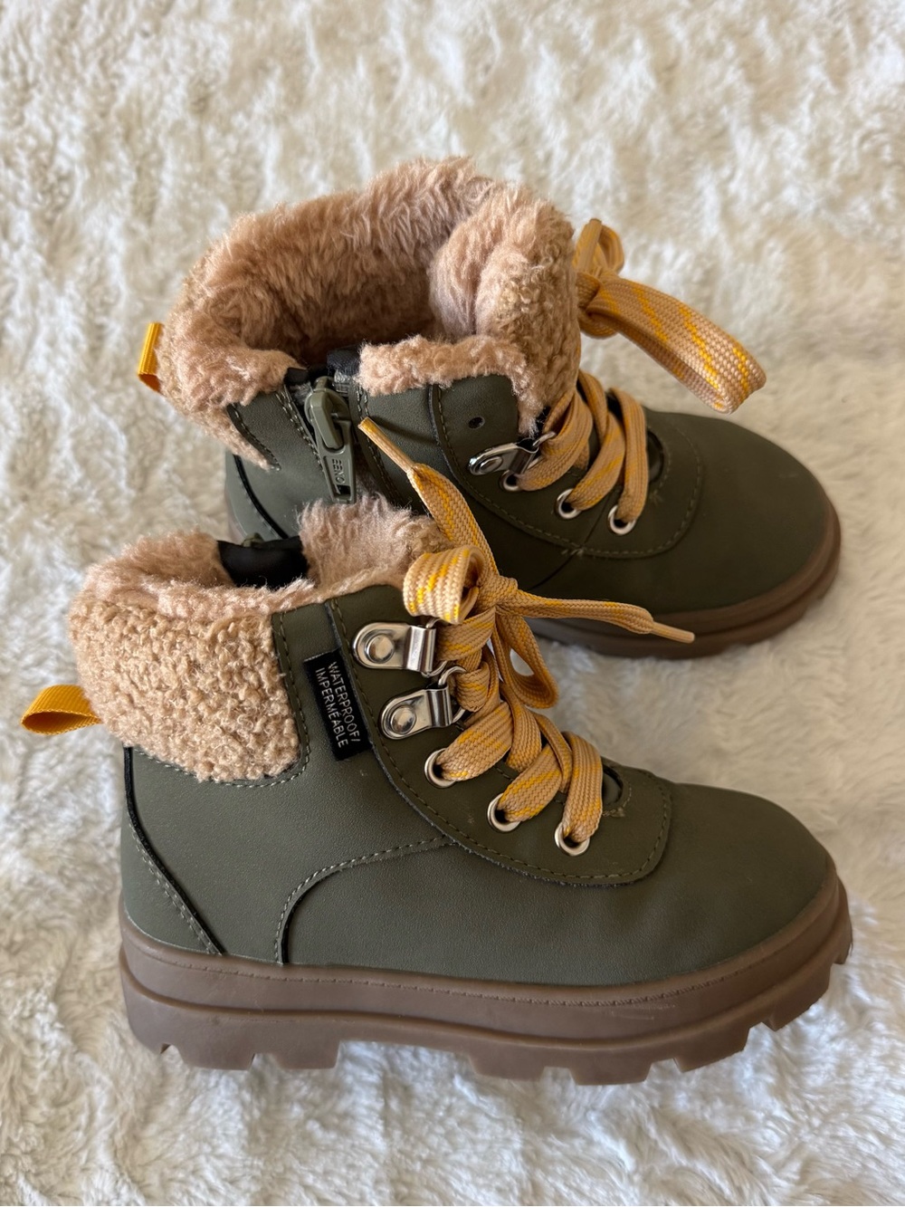 Kids Waterproof Lace Up Winter Boots